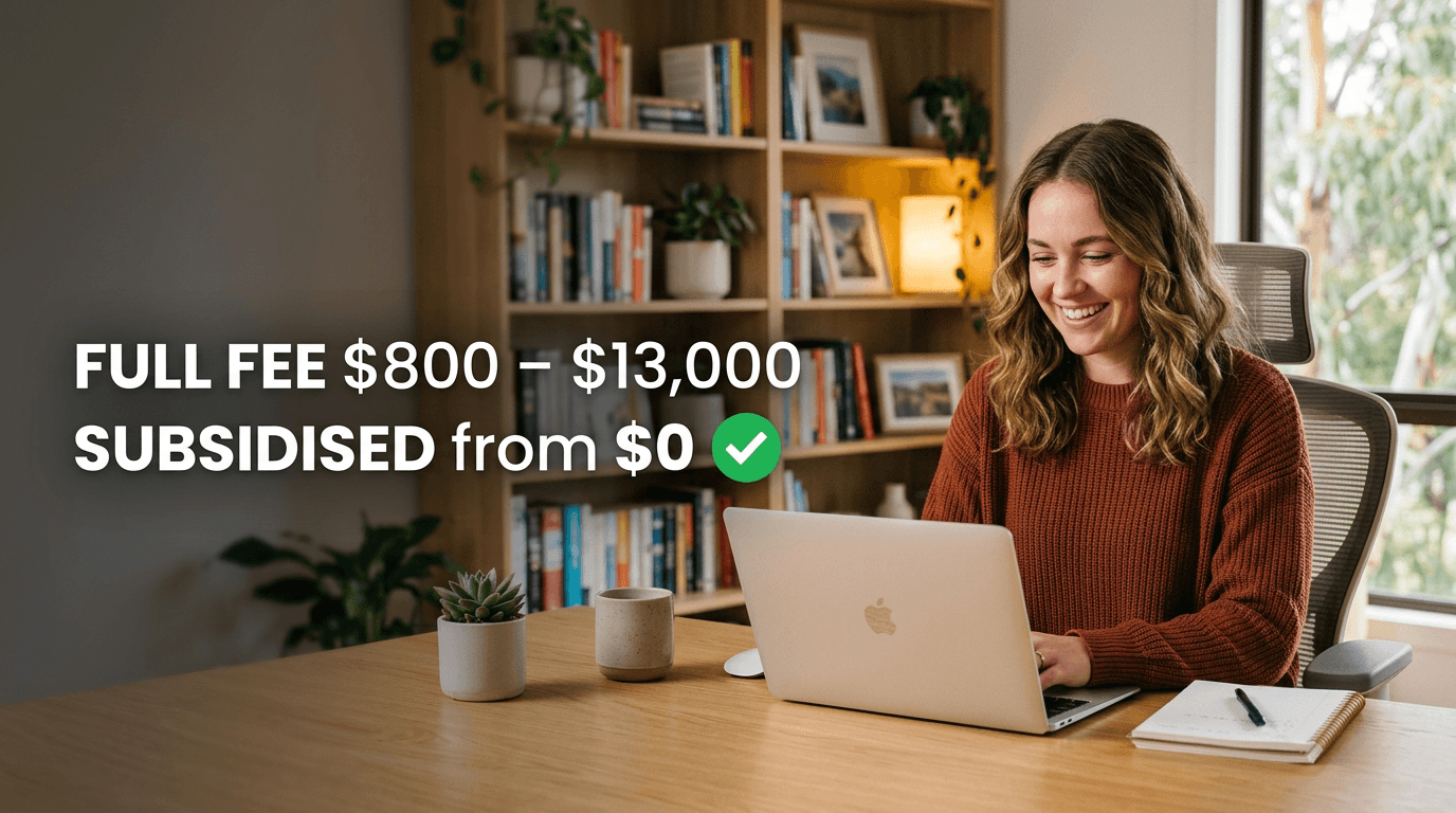 Comparison of Certificate III in Individual Support course prices across Australian providers in 2026